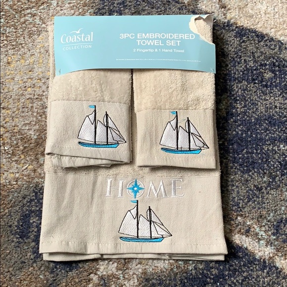 coastal collection Bath Sailing Home 3 Piece Towel Set New Poshmark